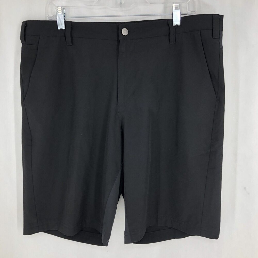 adidas Black Athleisure Flat Front Chino Four Pocket Golf Short B82516 35 (37x9)